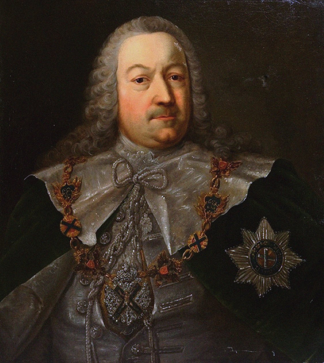 Portrett av Hermann Carl von Keyserlingk 1696-1764, midten av 1700-tallet av Michael Christoph Hagelgans