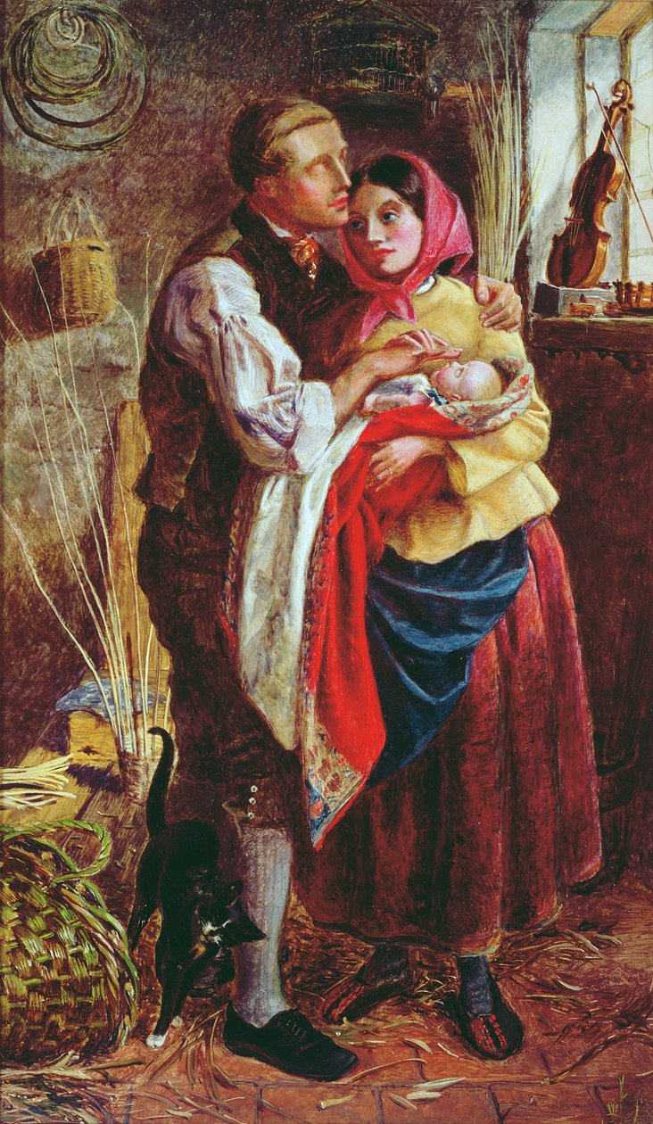 Den blinde kurvmakeren med sitt første barn, 1858 av Michael Frederick Halliday