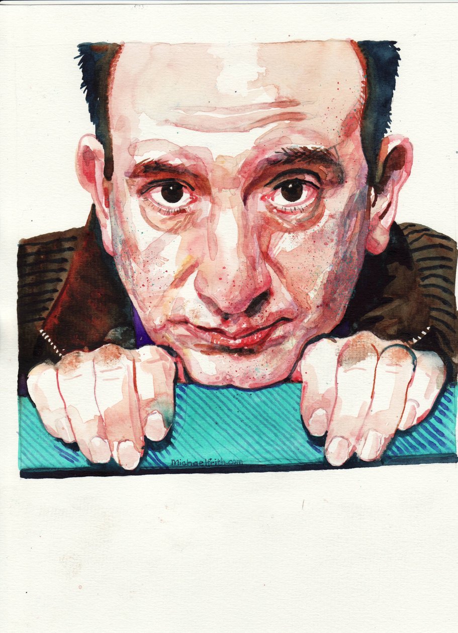 Armando Iannucci (akvarell) av Michael Frith