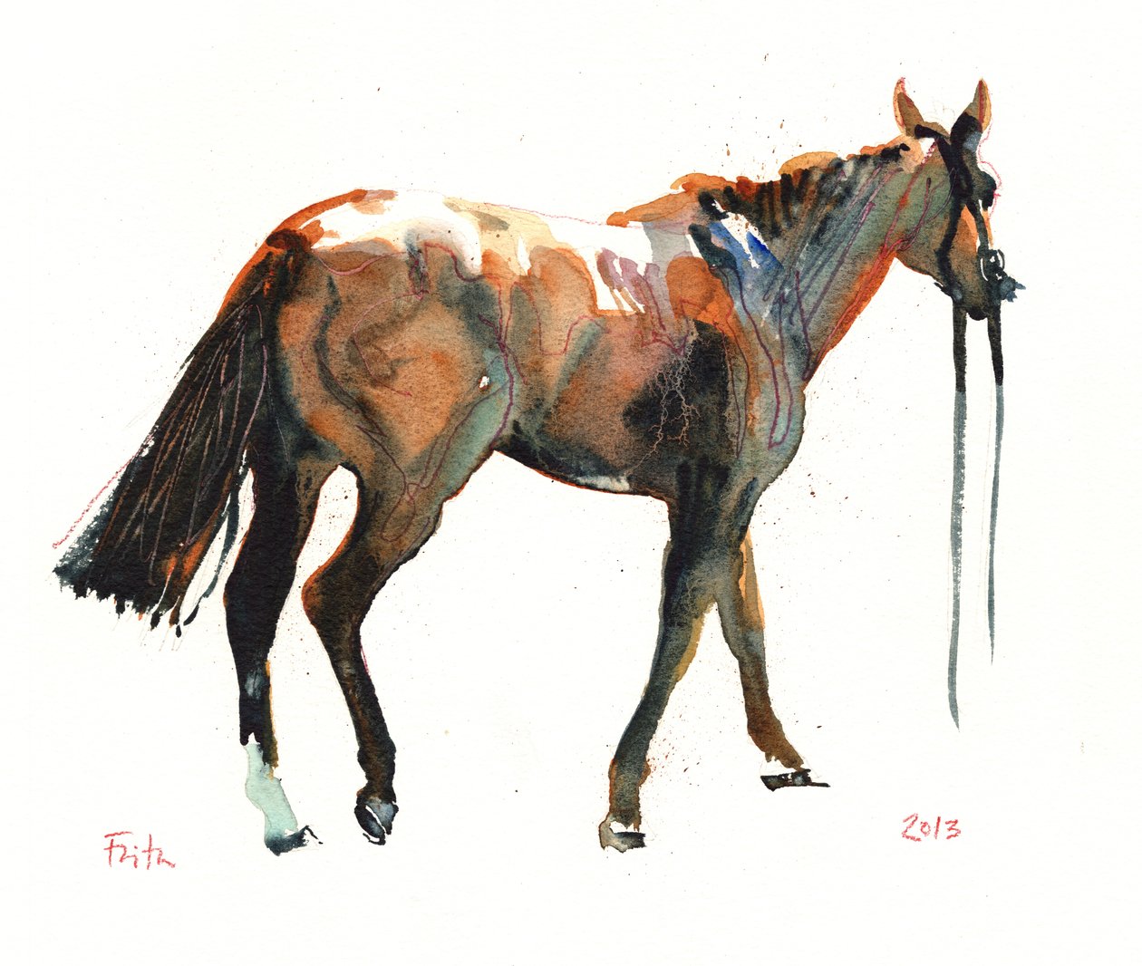 Uten tittel, 2018 (akvarell på papir) av Michael Frith