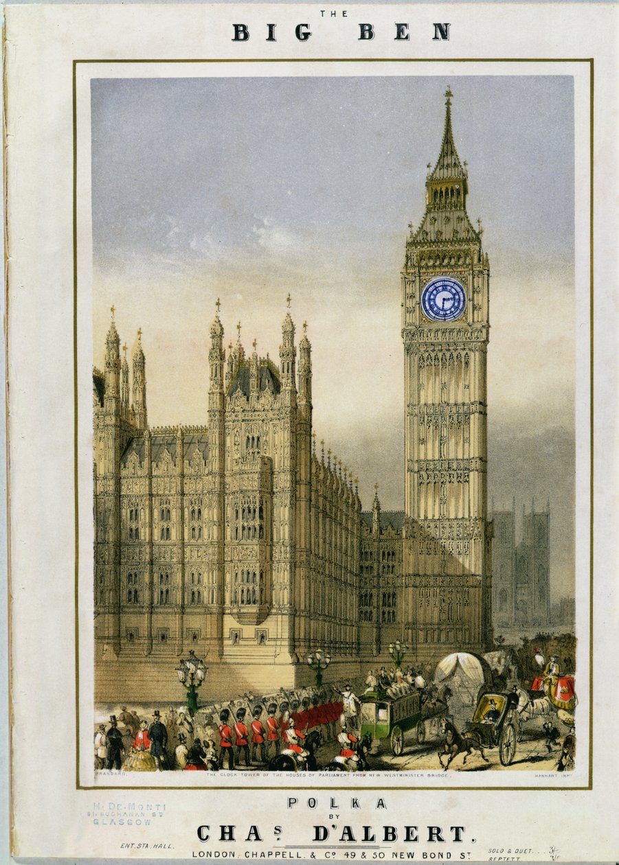 Big Ben Polka, musikkcoverpub. av Hanhart, ca. 1862 av Michael Hanhart