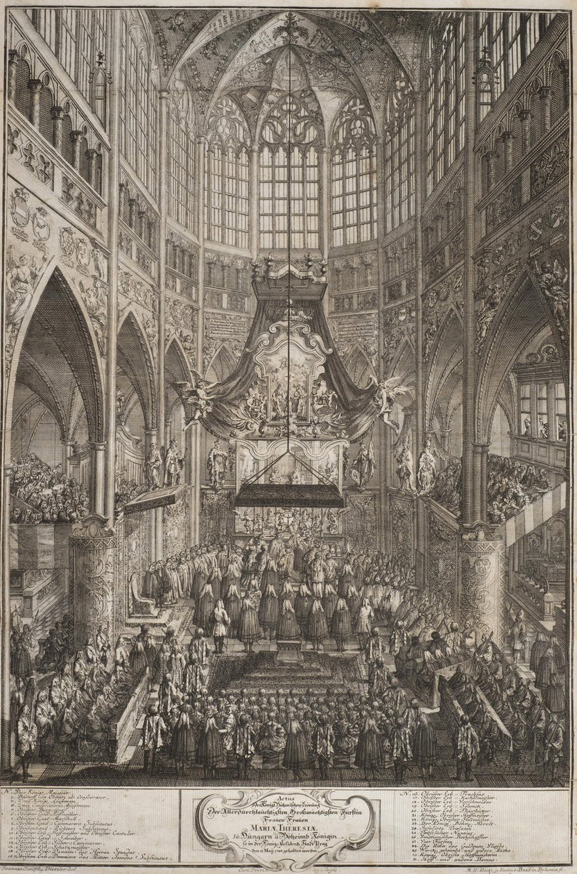 Kroningen av Maria Theresia ved Praha slott, 1743. av Michael Heinrich Rentz