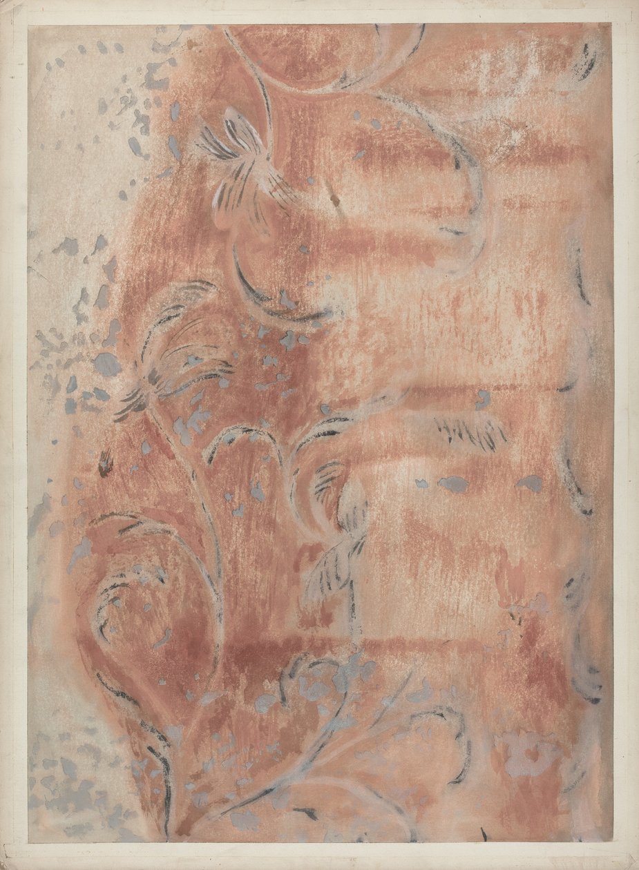 Fragment of Wall Decoration, c. 1940.    1146373   no       norwegian Successfully Translated  Original: The Inconstancy of Fortune; It is Easy to Dance when Fortune Plays for You Aldus is het geluk wankelbaar Soodanich eest hobbelen der fortuinen (title o av Michael Lauretano