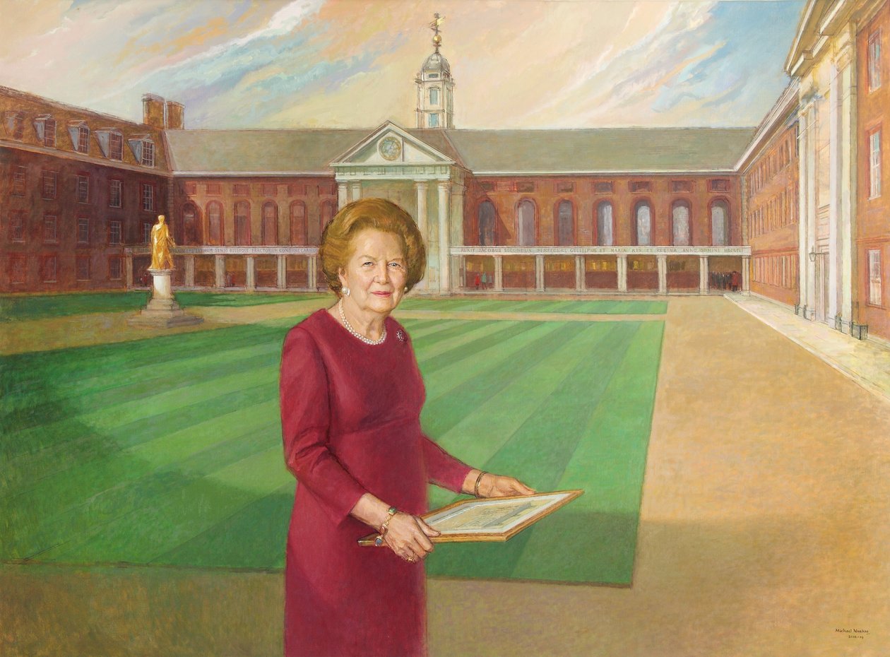 Baroness Thatcher (olje på lerret) av Michael Noakes