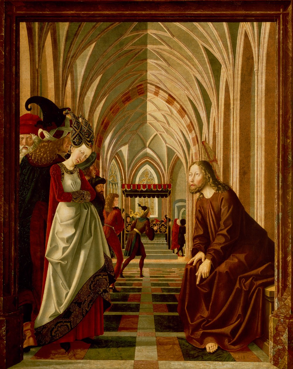 Kristus og horkvinnen, panel fra Stories of Christ, St Wolfgang altertavle av Michael Pacher