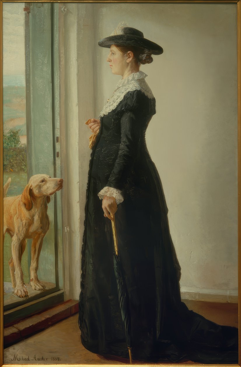 Portrett av min kone. Maleren Anna Ancher av Michael Peter Ancher