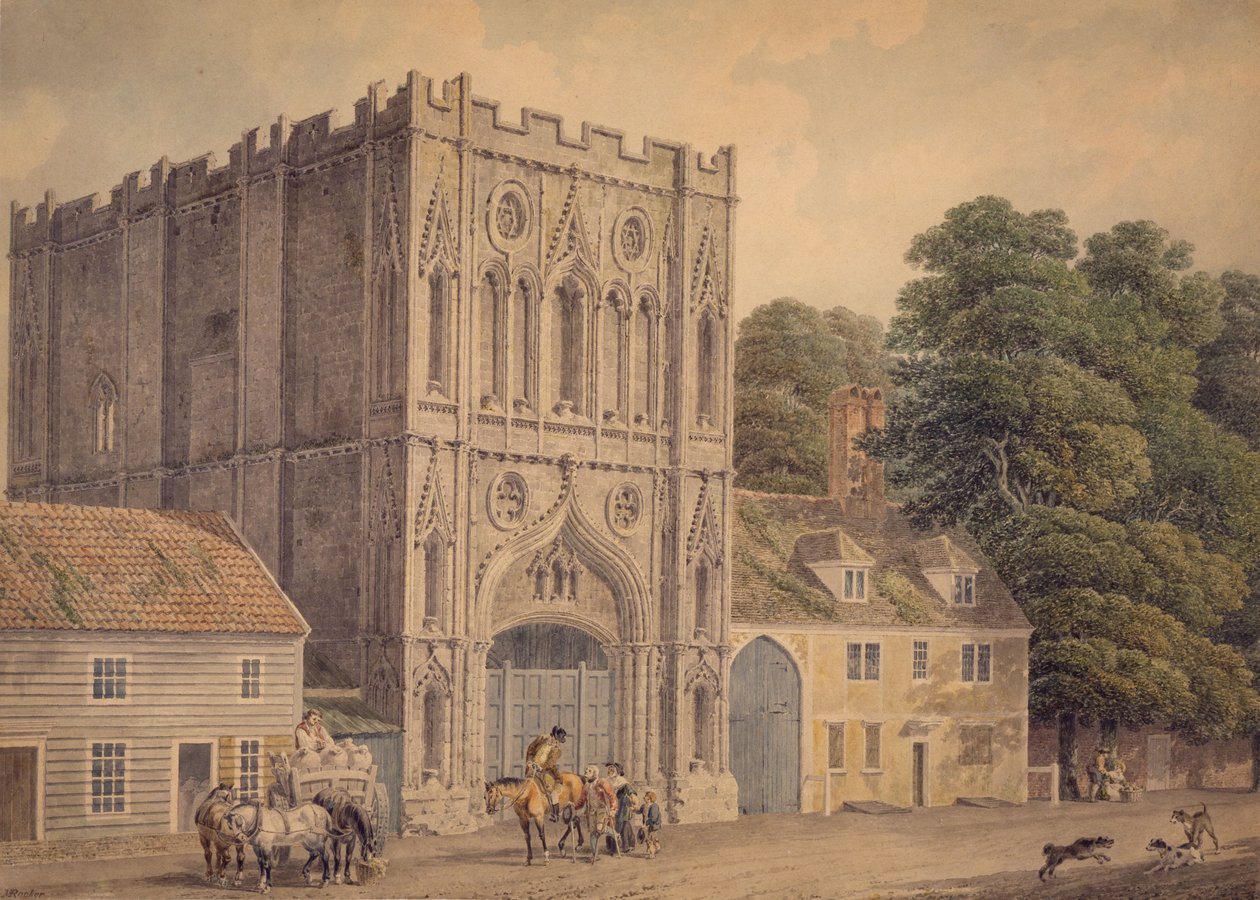 Vestfronten til Abbey Gate, Bury St. Edmunds, 1788-1801 av Michael Rooker