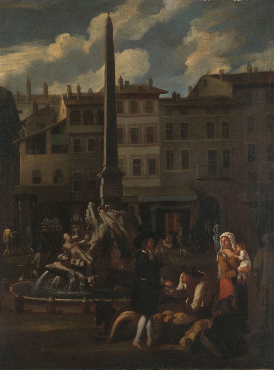 Markedsscene i Roma, Piazza Navona av Michael Sweerts (manner of)