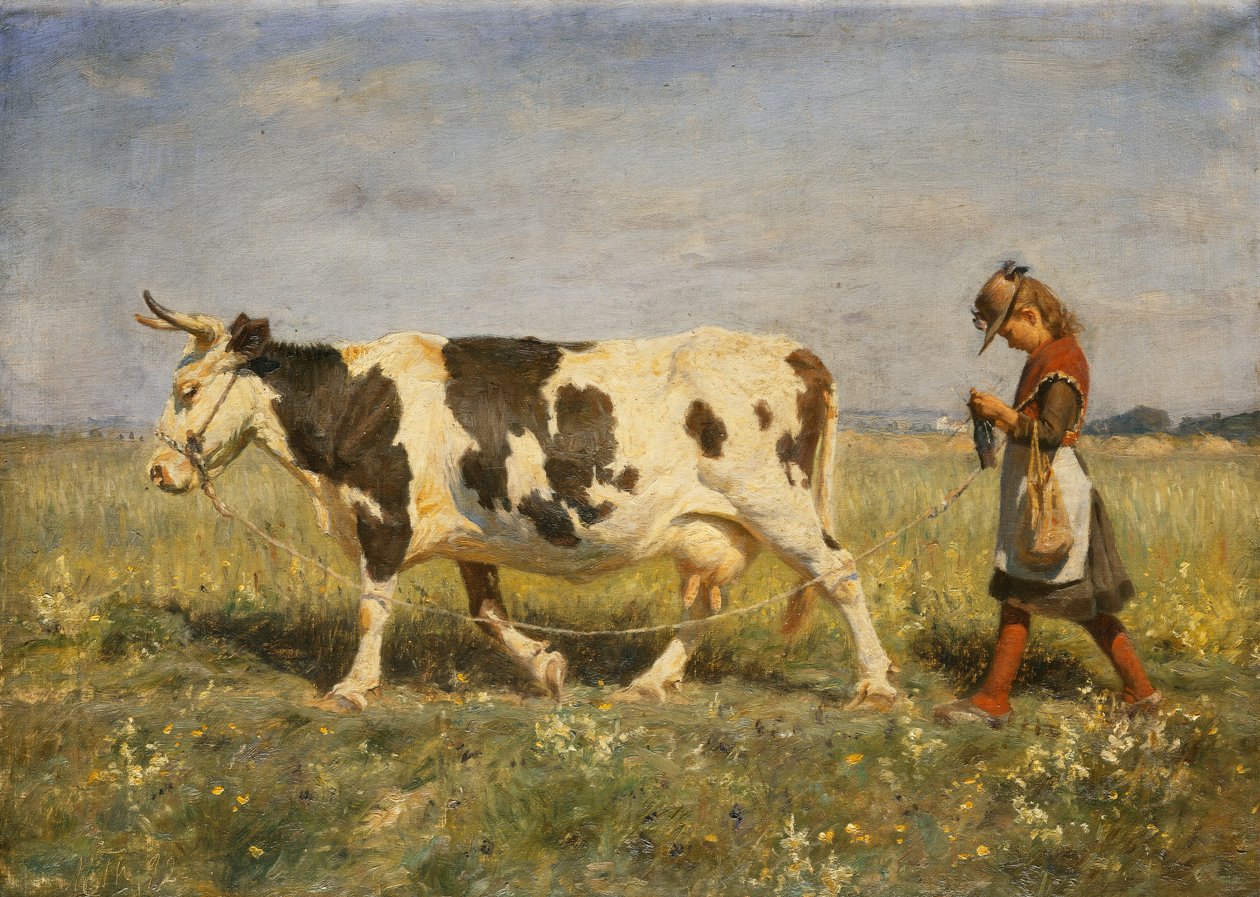 Ut på markedet, 1892 av Michael Therkildsen