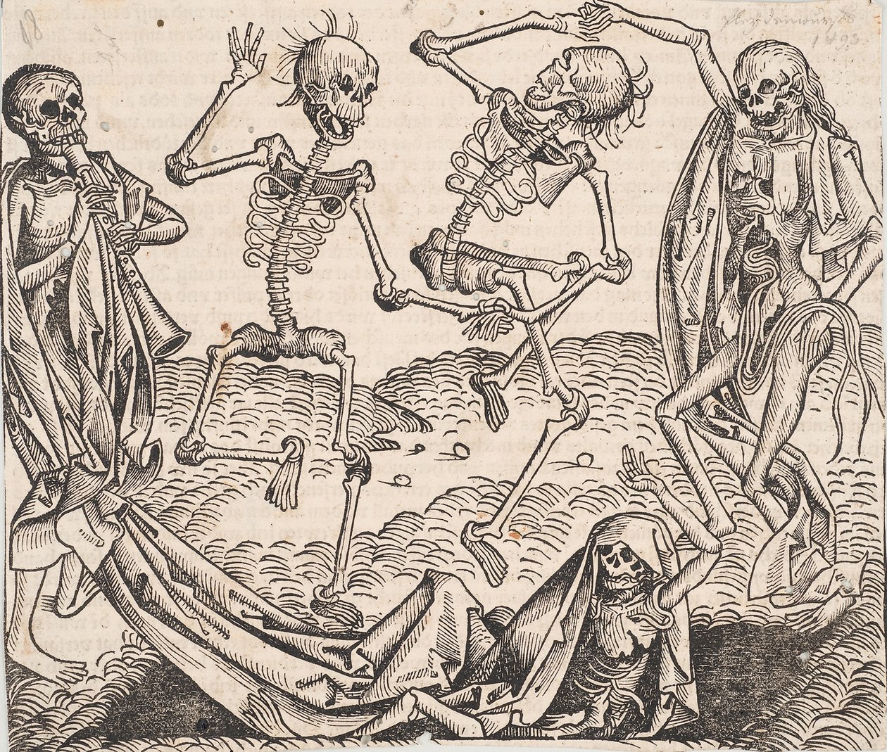 Dødsdansen fra Schedels Chronicle of the World av Michael Wolgemut