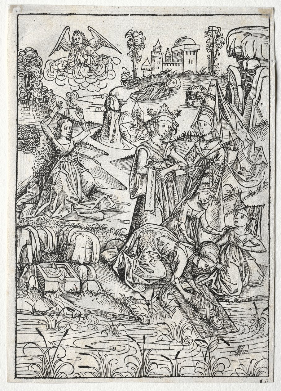 Der Schatzbehalter: Moses funnet av Faraos datter (rekto) av Michael Wolgemut