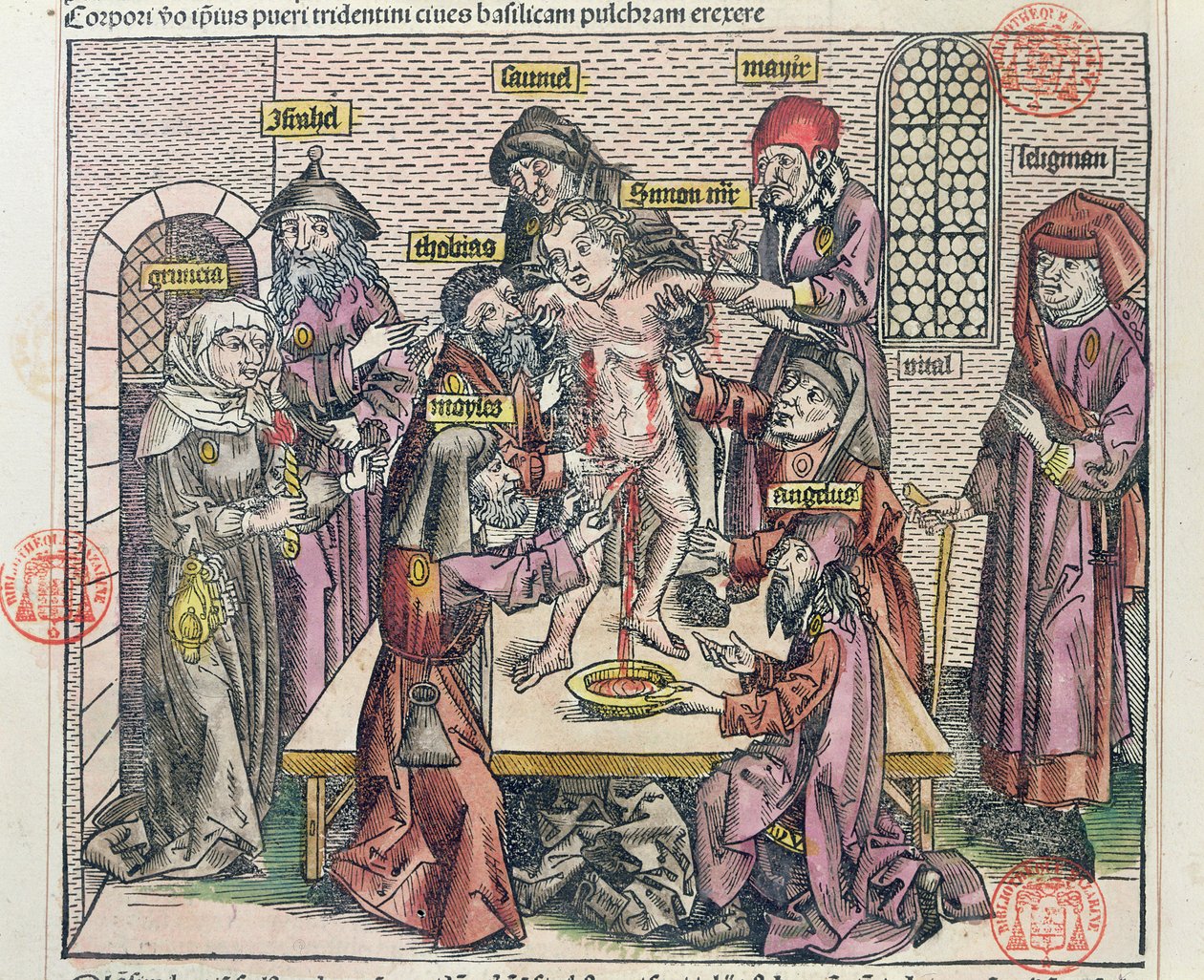 Simons martyrdød i Trent, etter et tresnitt i 
