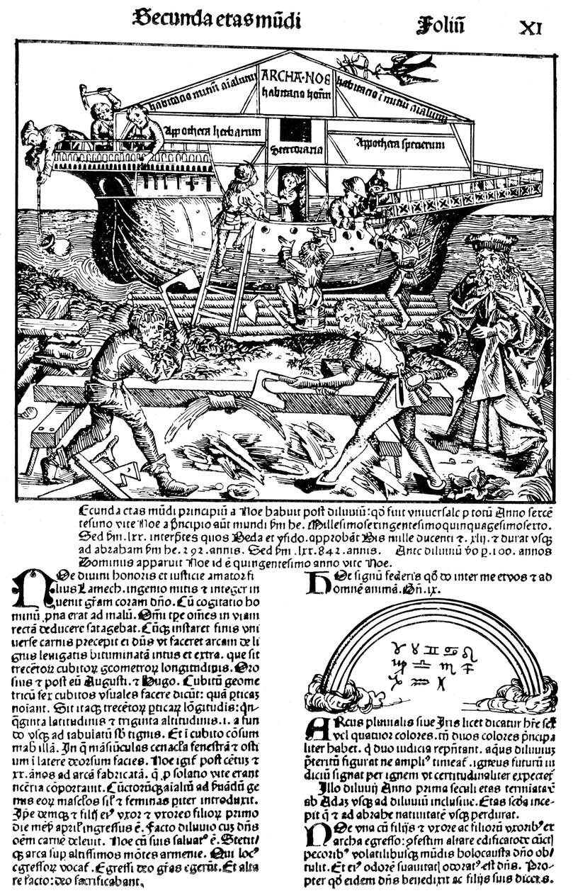 Side fra boken The Nuremberg Chronicle, av Hartmann Schedel, 1493. av Michael Wolgemut