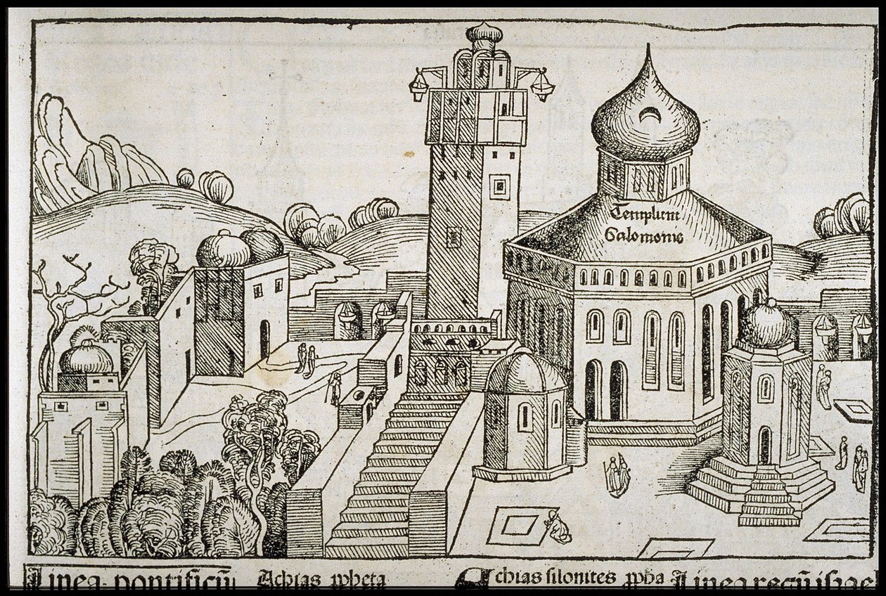 Templum Salomonie fra Schedels Chronicle of the World, ca 1493. av Michael Wolgemut