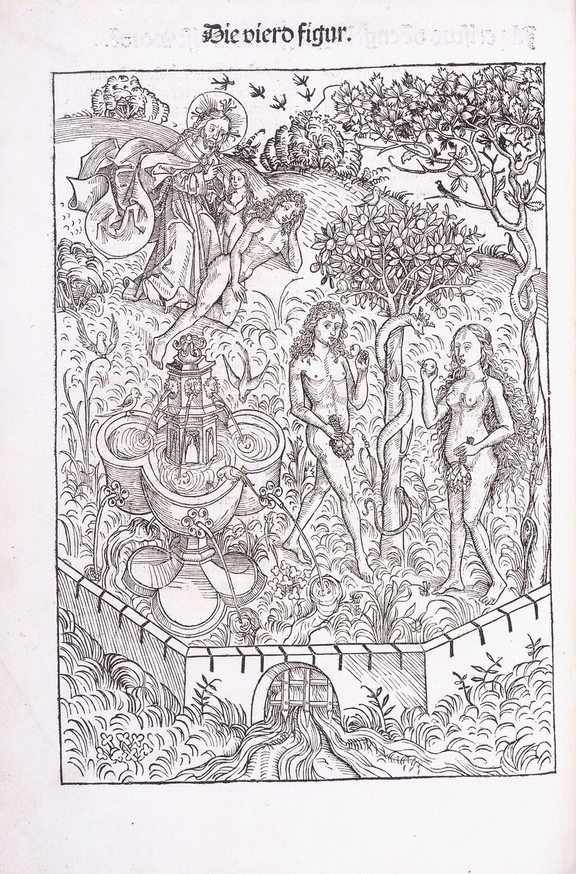 Adam og Eva i Edens hage, 1491 av Michael Wolgemuth
