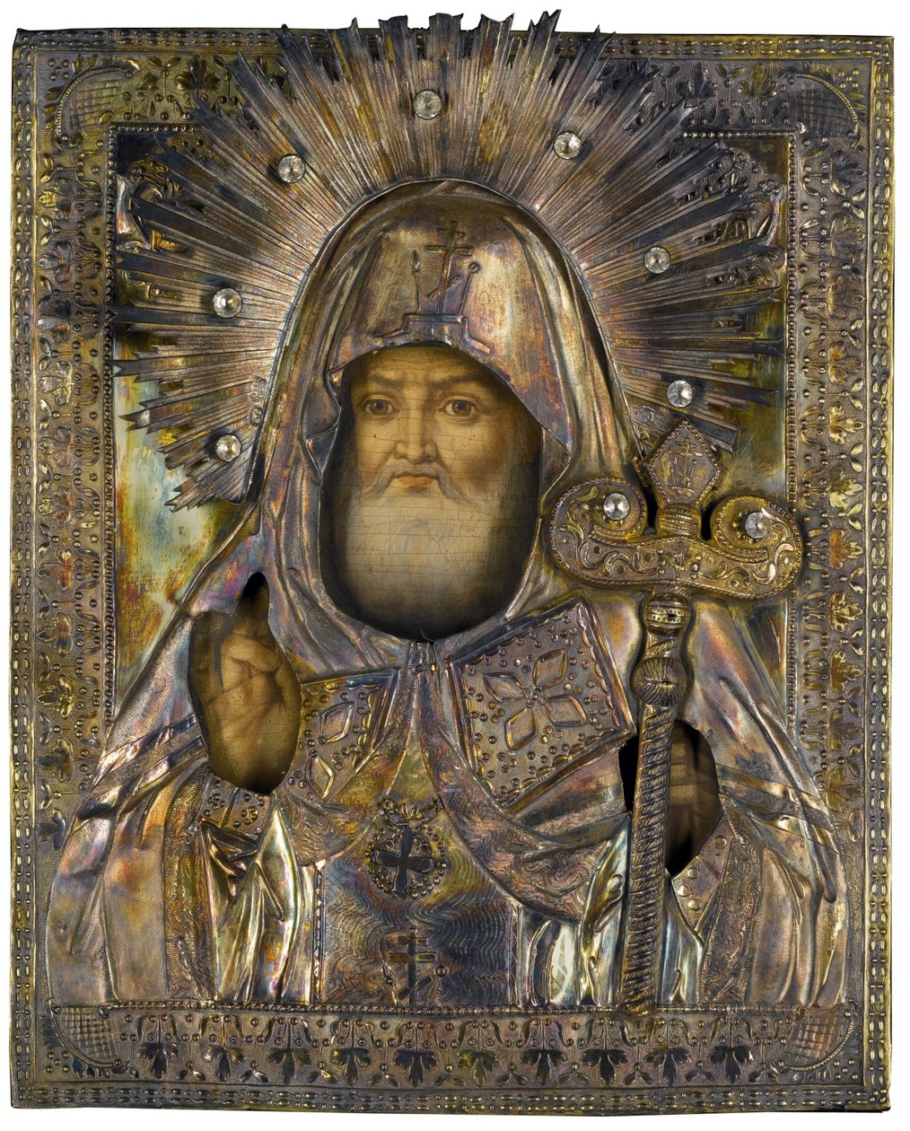 Saint Mitrophane of Voronezh (1623-1703) - Saint Mitrophane of Voronezh - Maleri av Mikhail Vasilievich Borodulin (?-1859) av Michail Vasilyevich Borodulin
