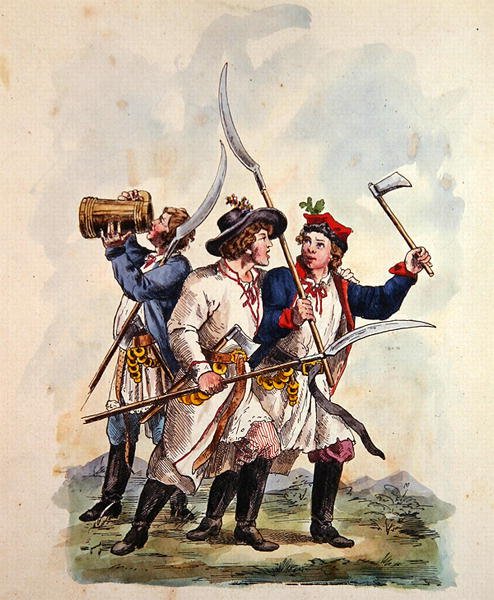 Kostymer til den polske hæren etter 1700 (farge litho) av Michal Stachowicz