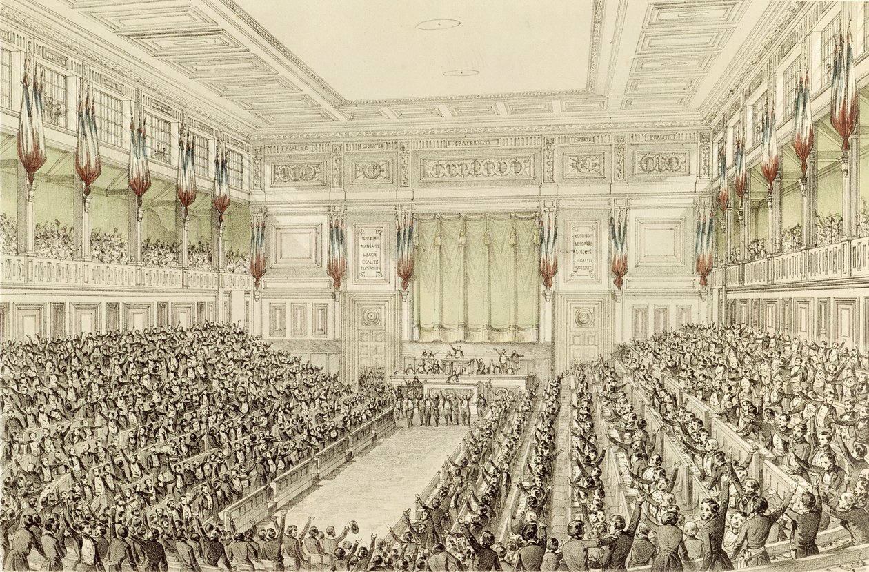 Første møte i nasjonalforsamlingen, 4. mai 1848 av Michel C. and Gaildrau, Jules Fichot