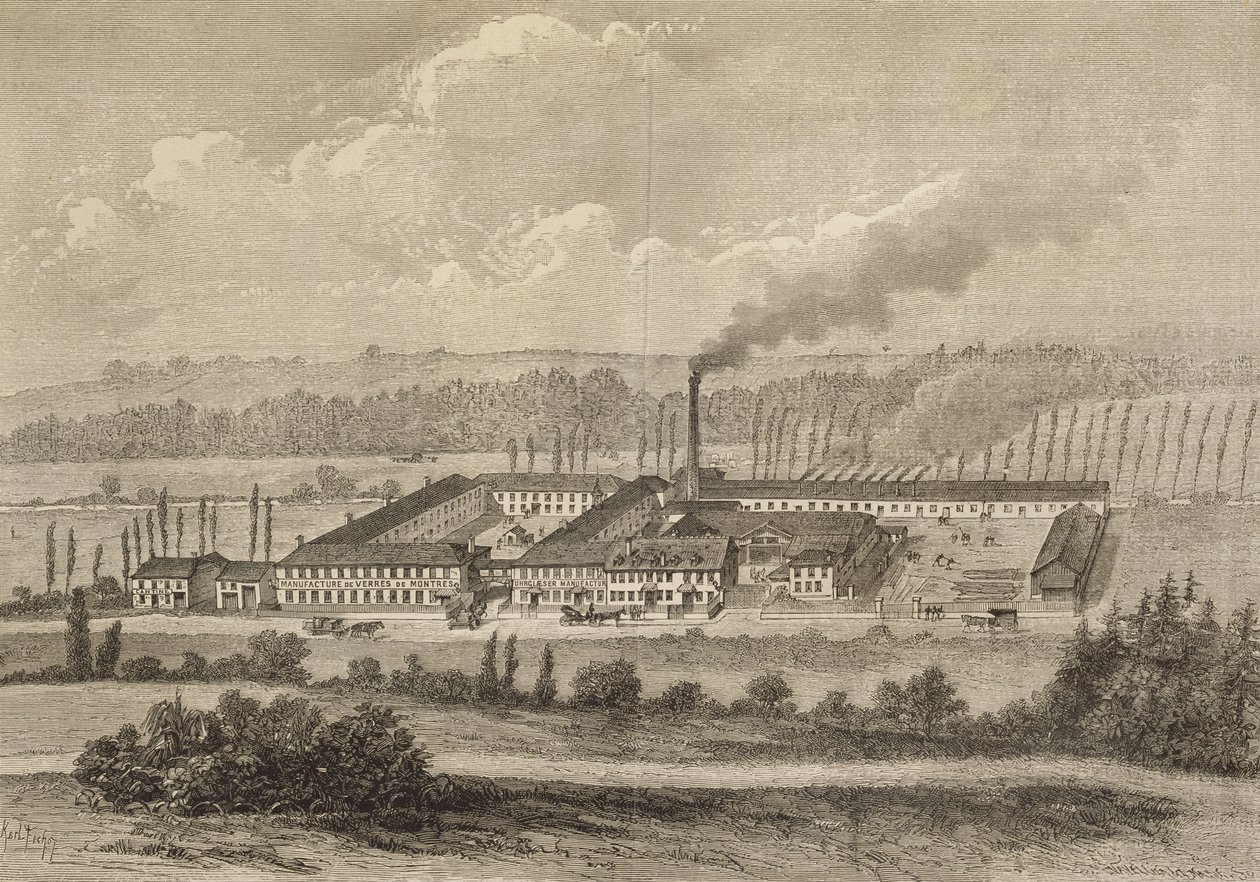 Utsikt over fabrikken i Trois-Fontaines, 1883 av Michel Charles Fichot