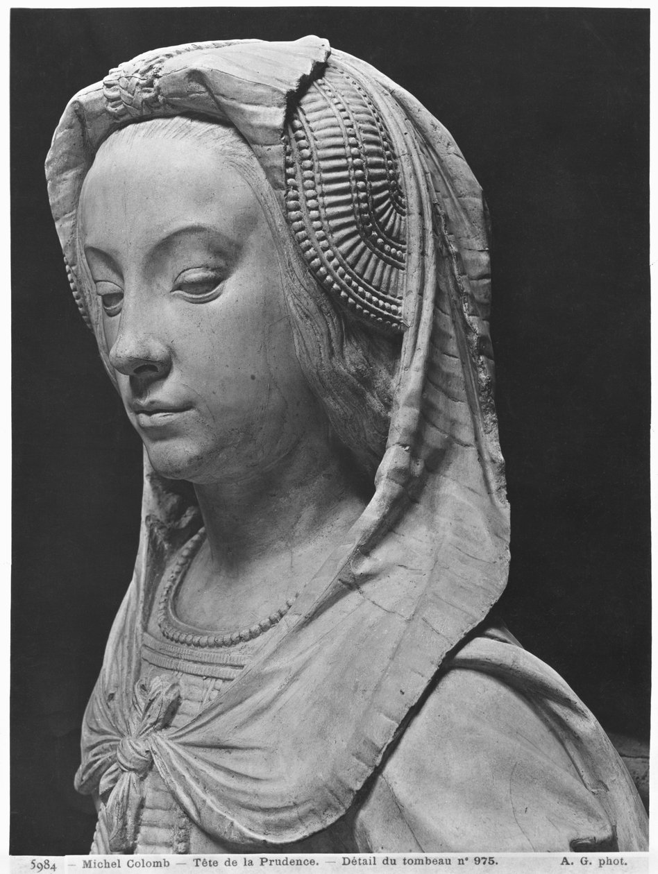 Nantes, St. Peter og St. Paul-katedralen, graven til Frans II, hertugen av Bretagne og Marguerite av Foix, leder av Prudence, 1502-07 (gipsstøpt av marmor) (detalj) (se også 345884) av Michel Colombe