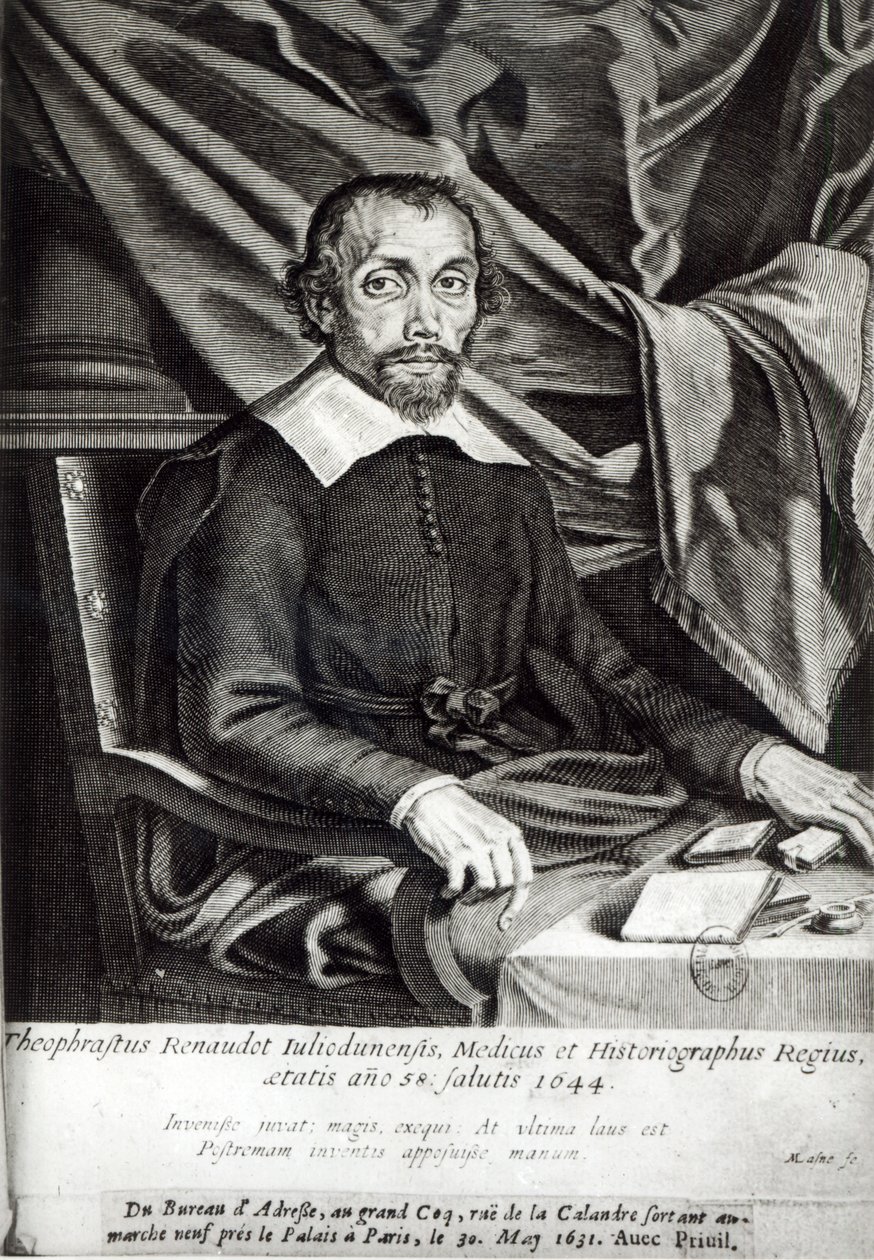 Portrett av Theophraste Renaudot (1586-1653) 58 år, 1644 av Michel Lasne