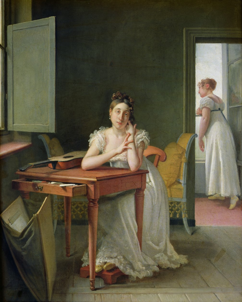 Portrett av Marceline Desbordes-Valmore (1786-1859) av Michel Martin Drolling