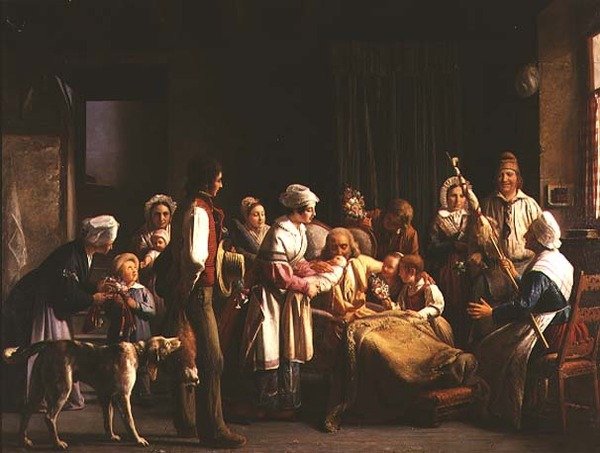 Oldefars fødselsdag, 1837 av Michel Philibert Genod