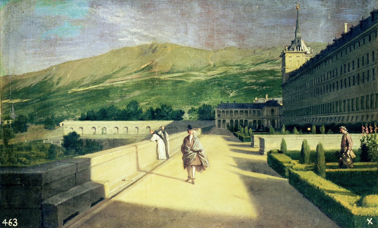 Munkenes hage ved klosteret San Lorenzo del Escorial av Michel Ange Houasse