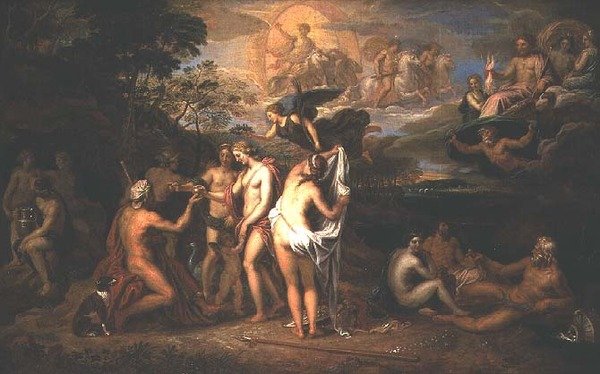 The Judgment of Paris (olje på lerret) av Michel (attr. to) Corneille