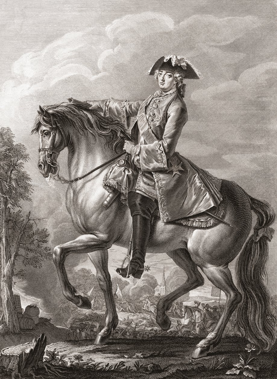 Kong Louis XV av Frankrike, rytterportrett. av Michel Aubert