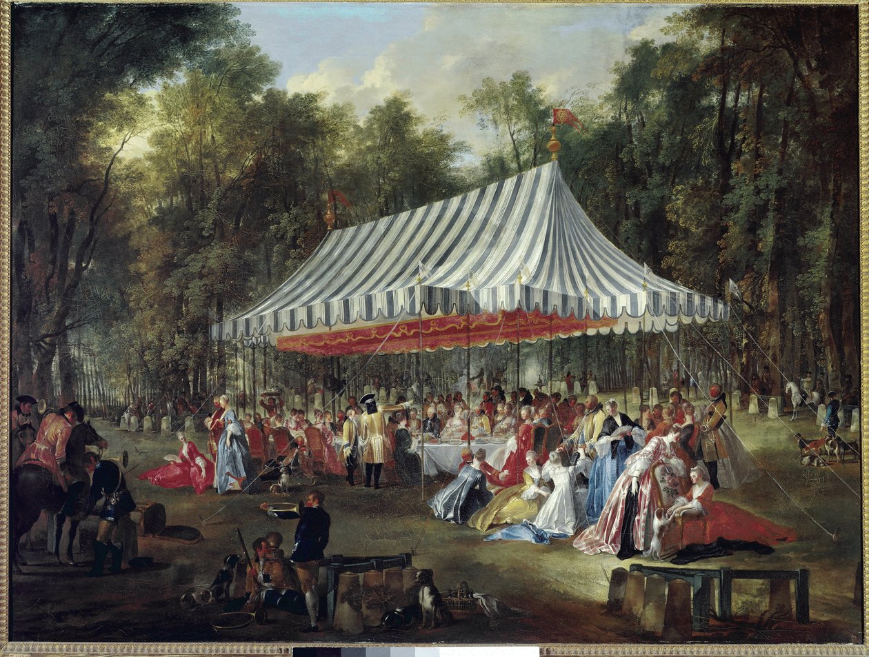 Bankett i parken.(olje på lerret av Michel Barthelemy Ollivier or Olivier