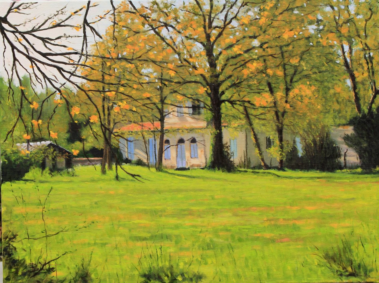 Maison Girondine olje, 2018 (olje på lerret) av Michel Bultet