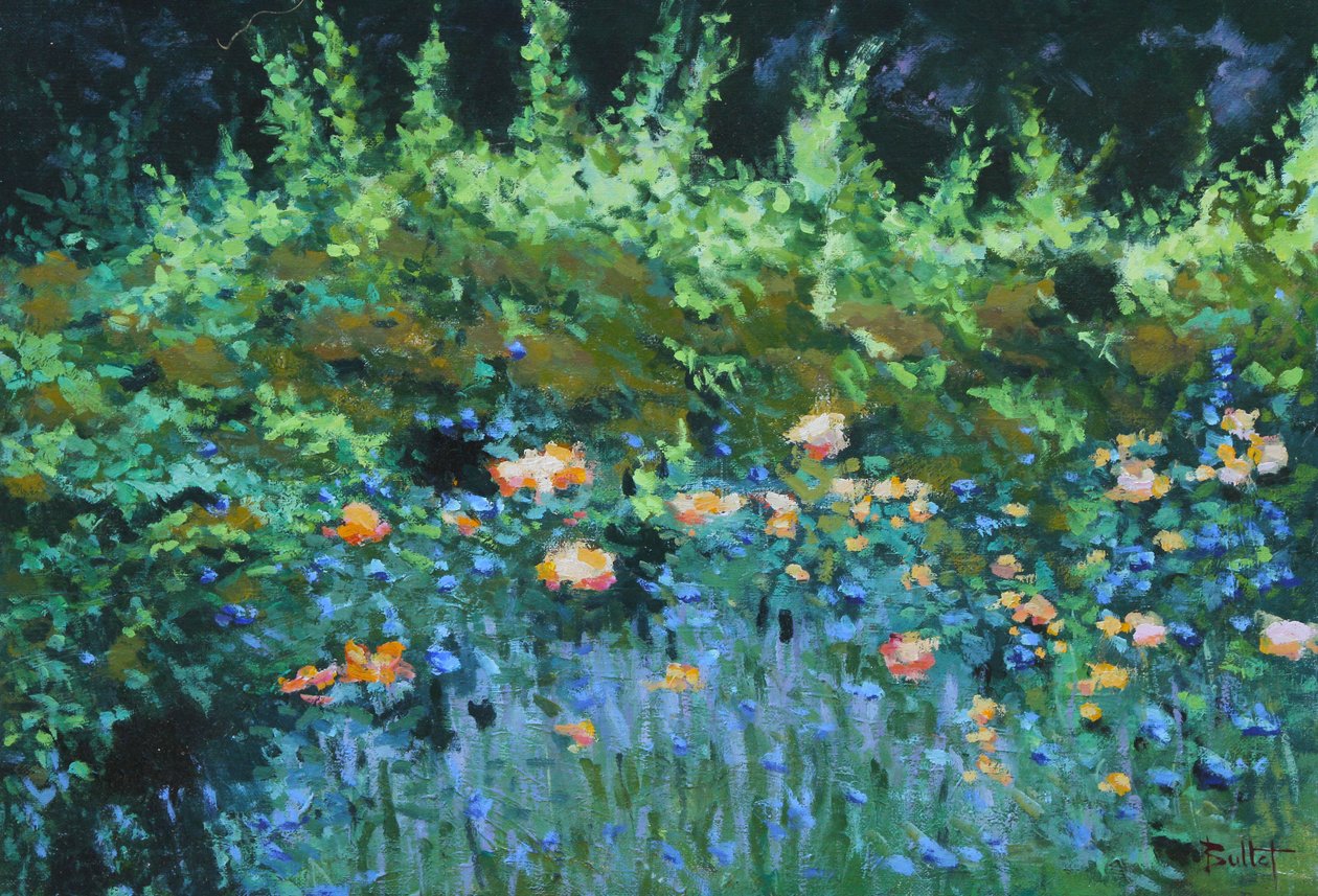 Blomsterbed, 2003 (olje på plate) av Michel Bultet