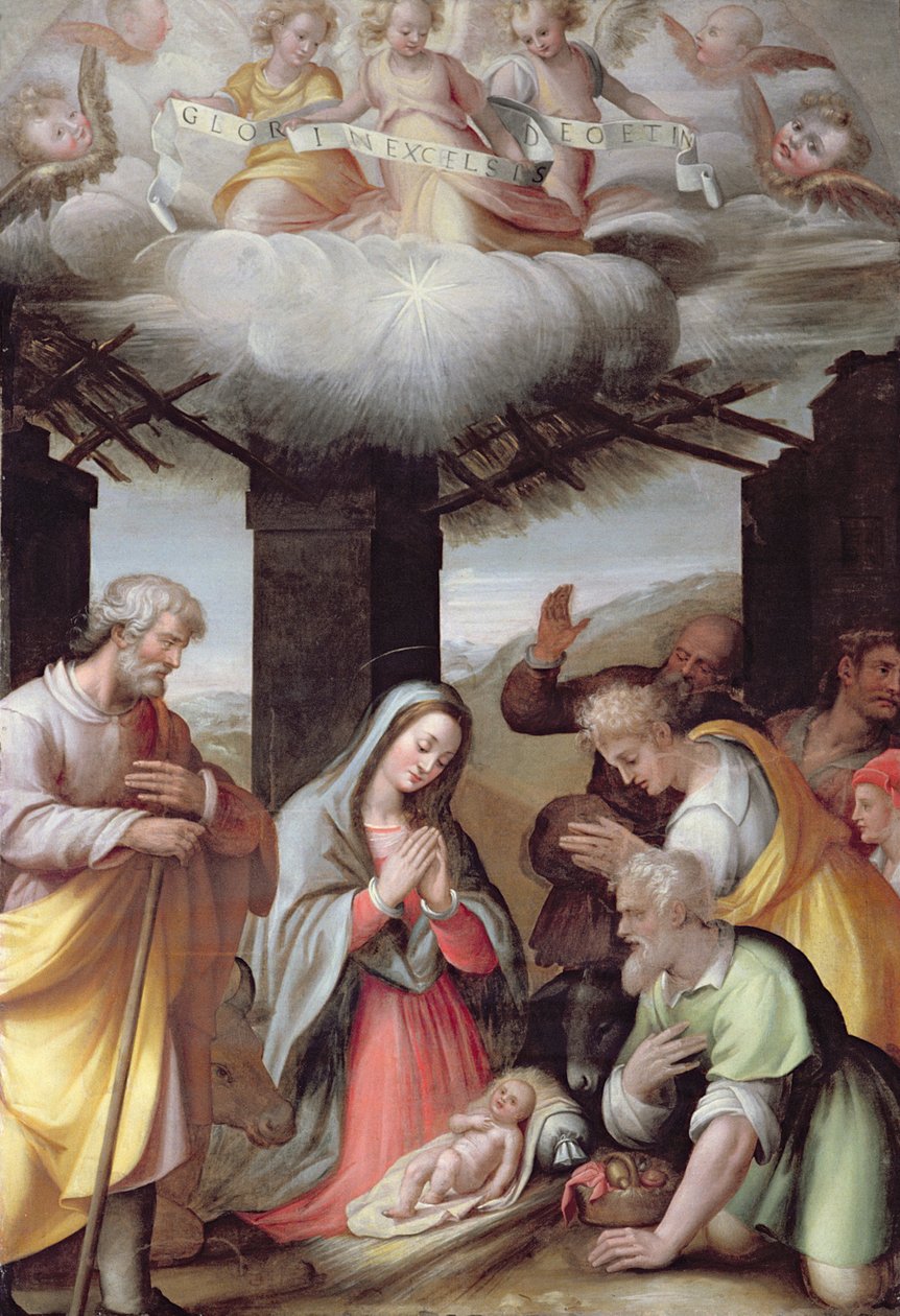 Tilbedelse av hyrdene, ca.1500 av Michel Colombe