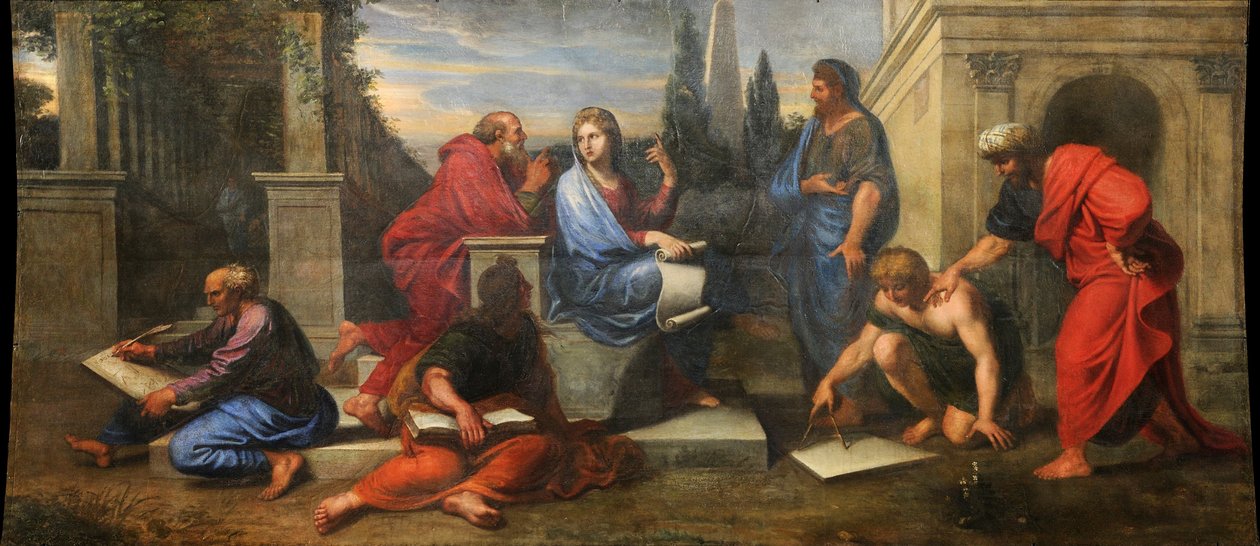 Aspasia omgitt av greske filosofer av Michel Corneille the Younger