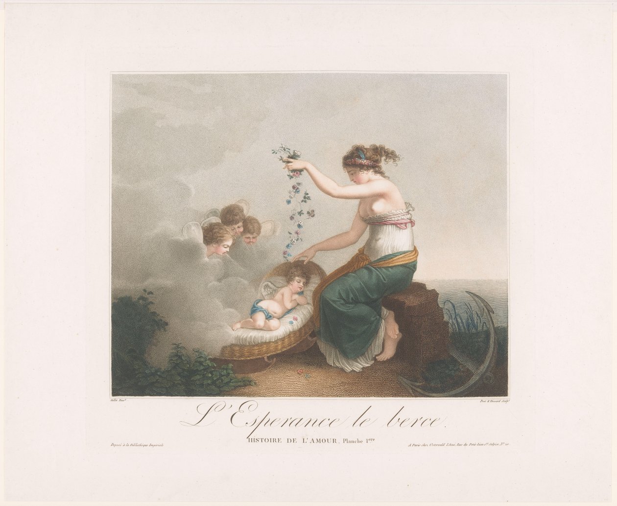 Personification of Hope (Spes) luller en Amor i søvn L
