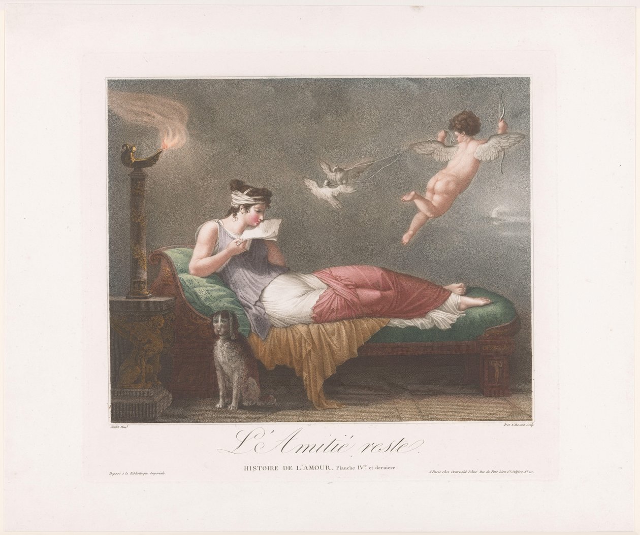 Personifisering av vennskap (Amicitia), leser et brev L