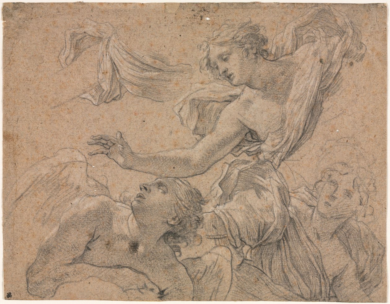 Studier av Angels recto, Panthea før Cyrus verso, 1655-1660. av Michel Dorigny