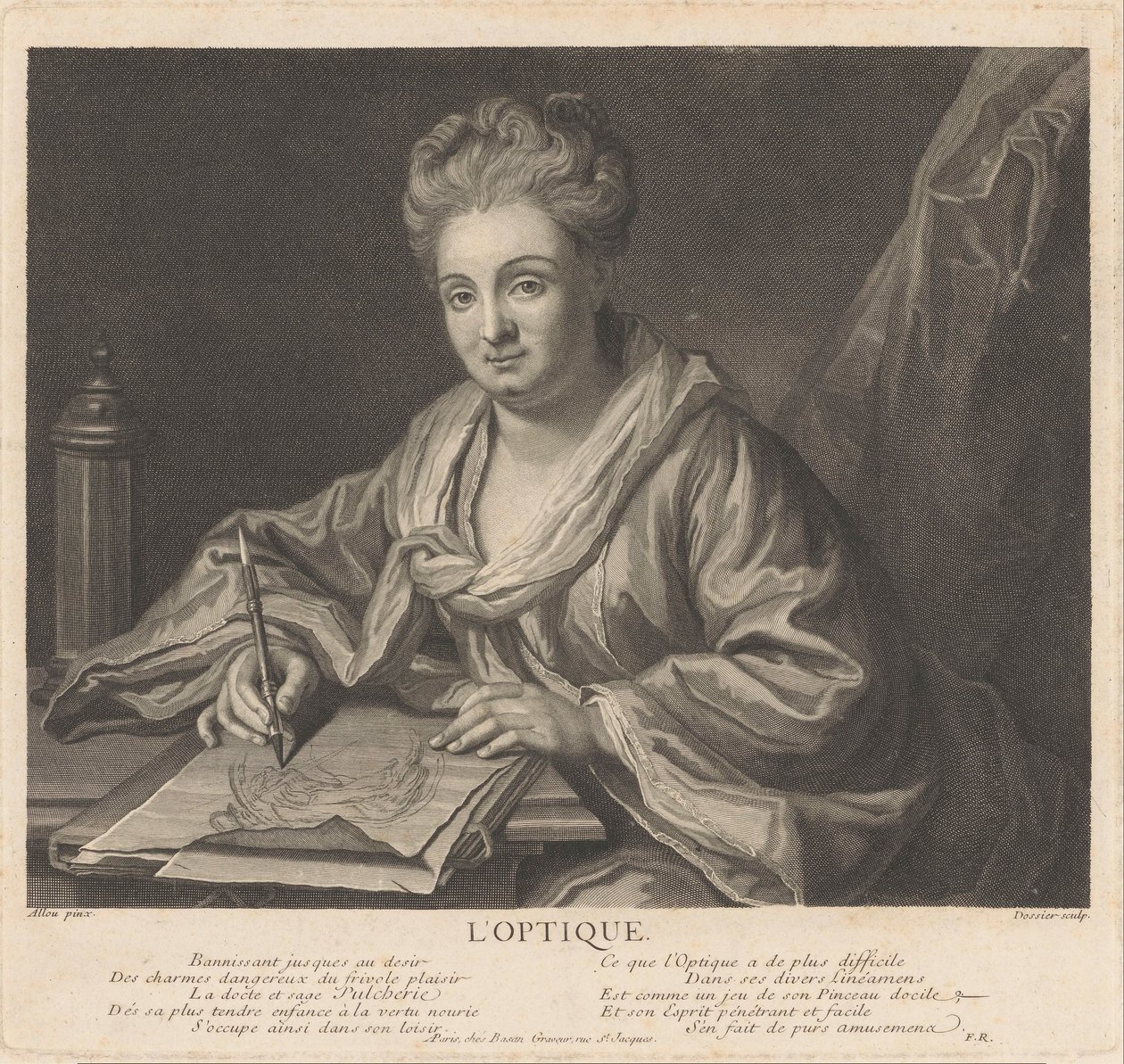 Portrett av Anne Allou-tegning l