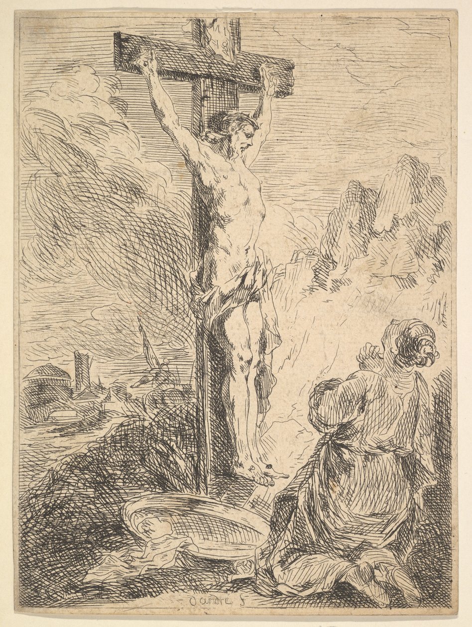 Maria Magdalena ber ved foten av korset, 1720-83. av Michel Francois Dandre Bardon
