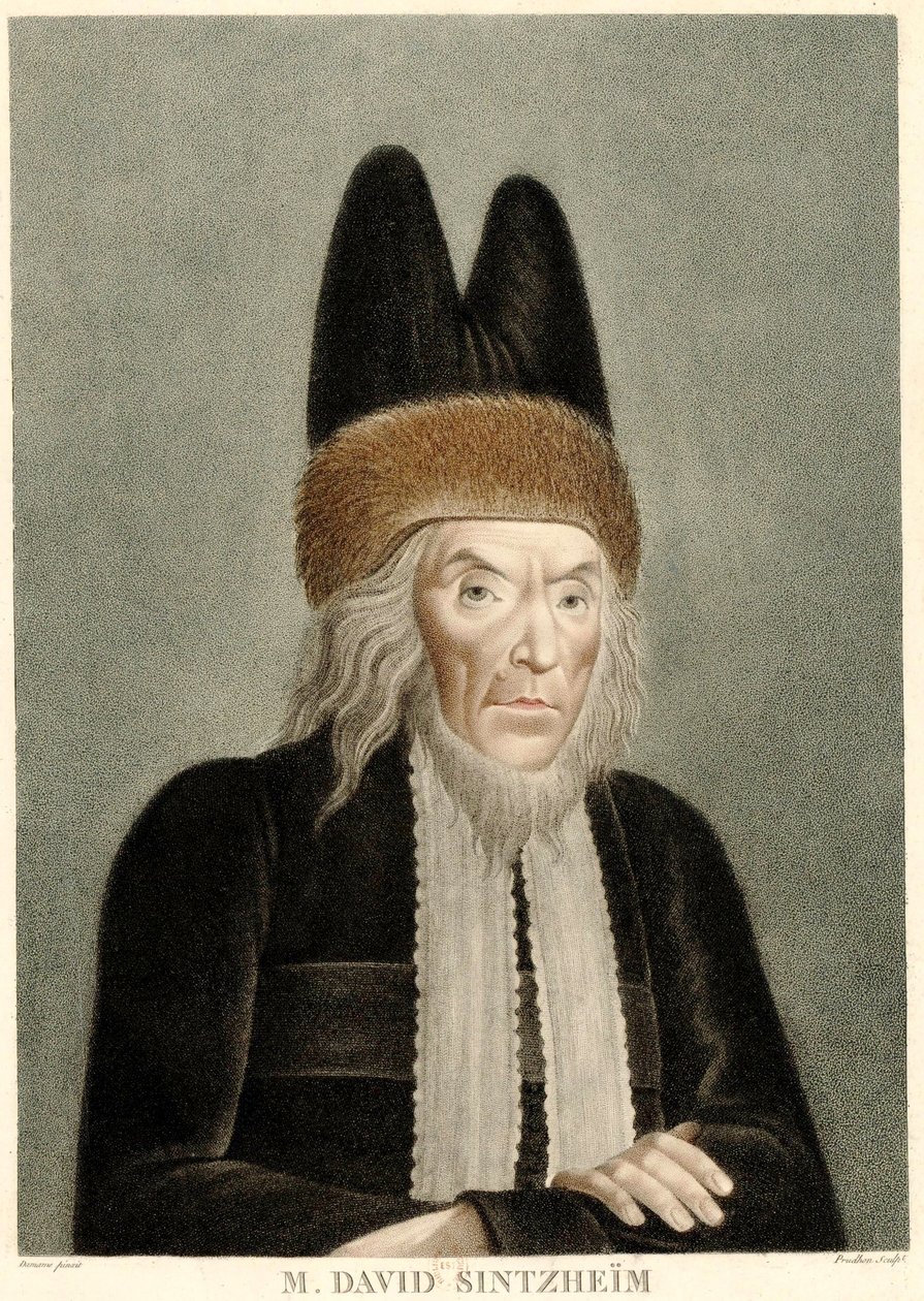Portrett av David Sintzheim 1745-1812, 1800-tallet. av Michel François Damame Demartrais