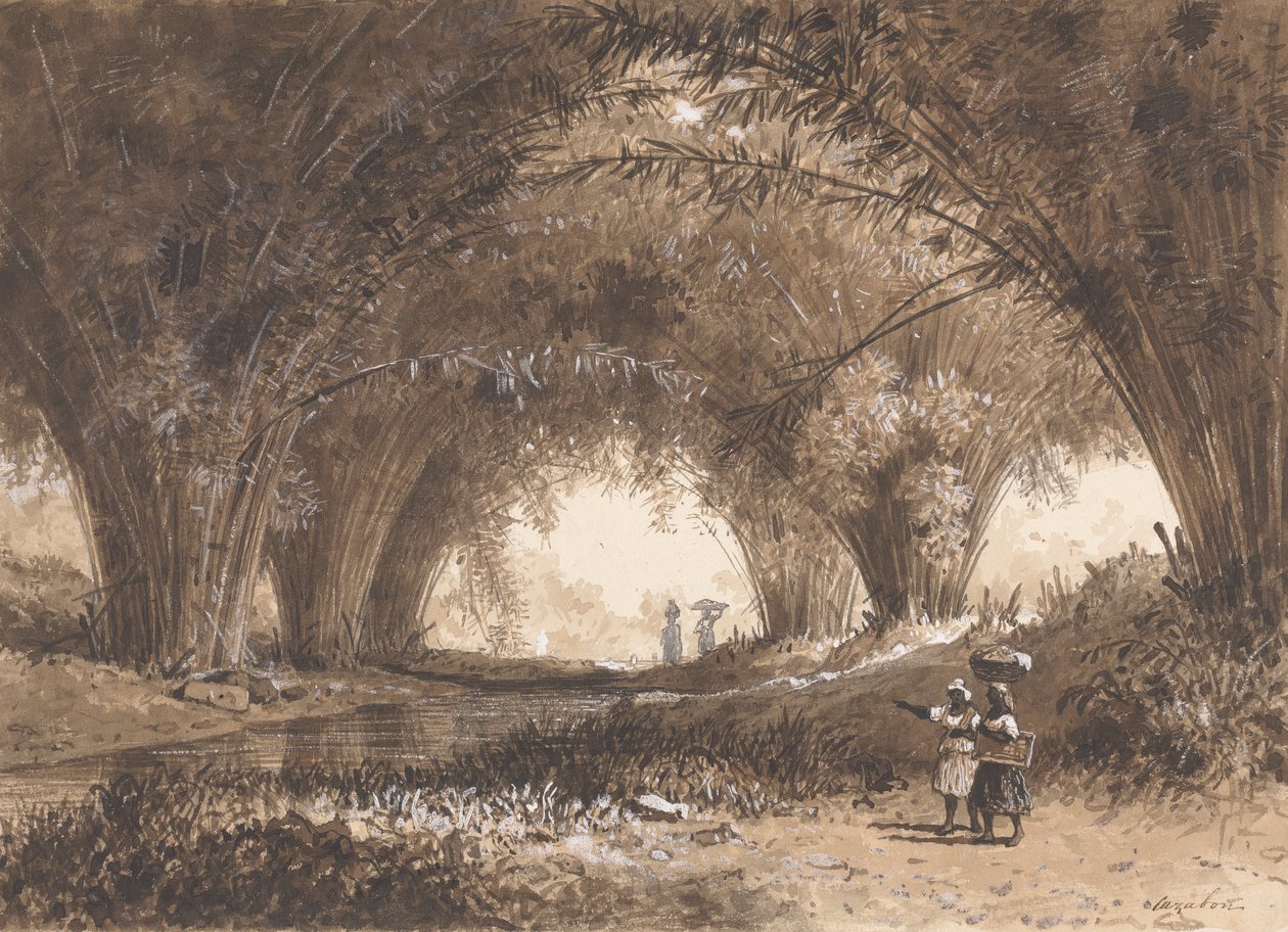 Bambusbuer, St. Anns av Michel Jean Cazabon