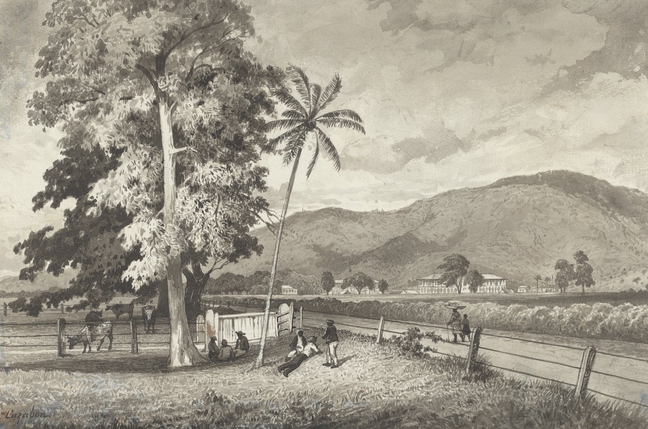 St. James' Barracks fra lekeplassen til modellskolen av Michel Jean Cazabon
