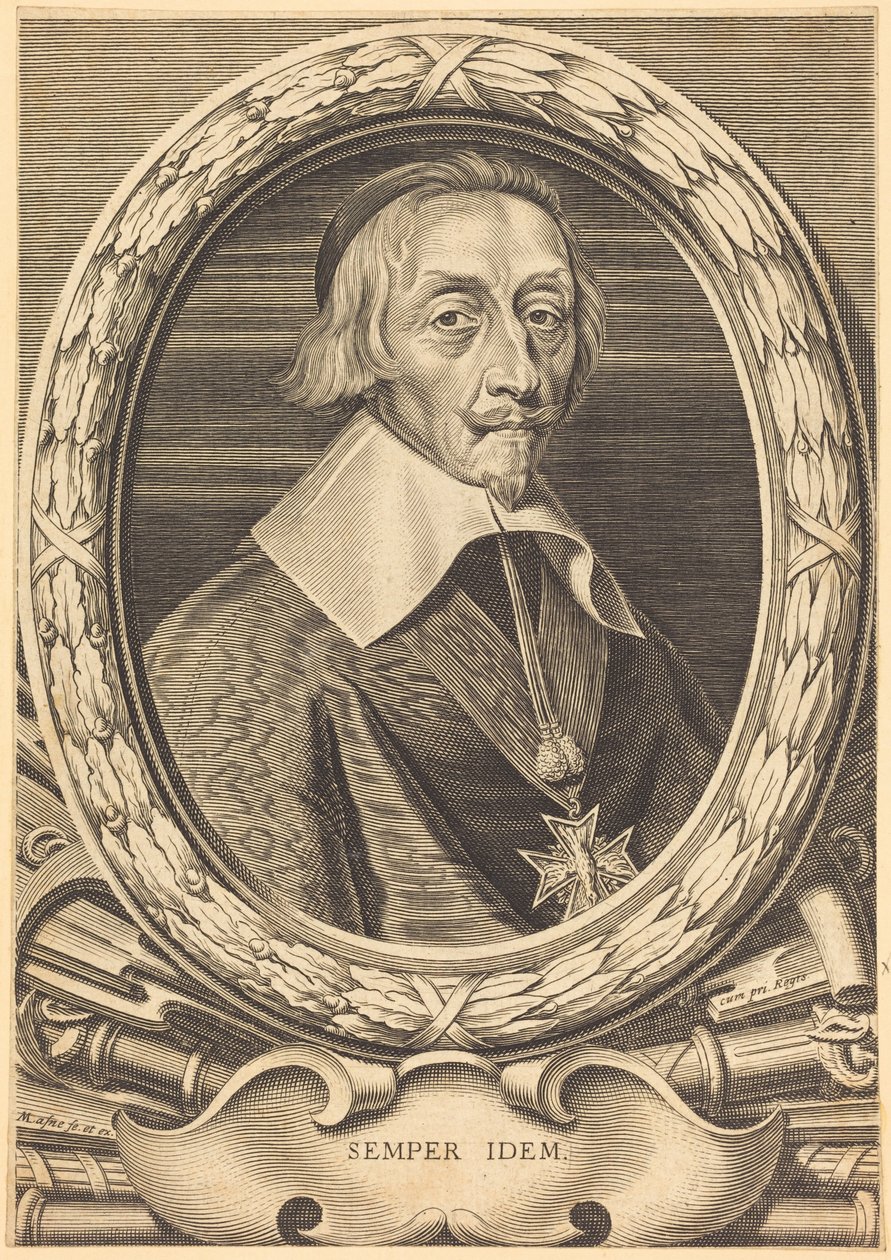 Armand Jean du Plessis, kardinal Richelieu av Michel Lasne