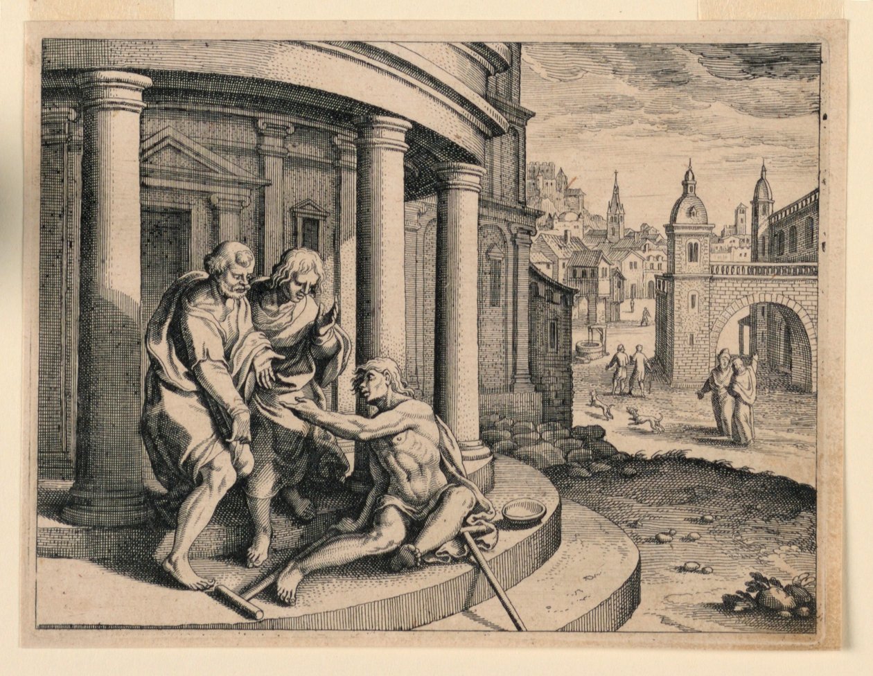 Peter og Johannes ved tempelet av Michel Lasne