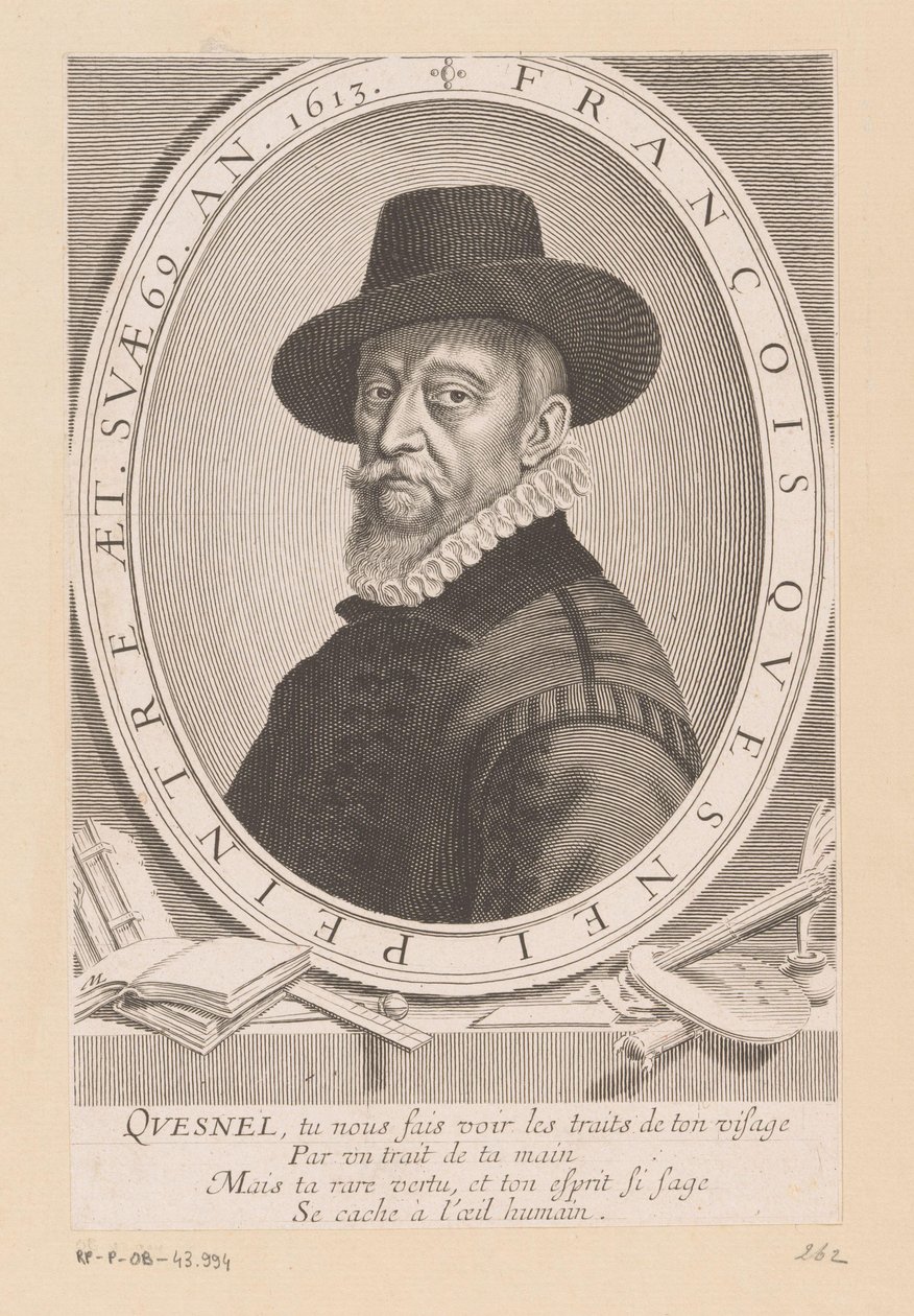 Portrett av François Quesnel av Michel Lasne