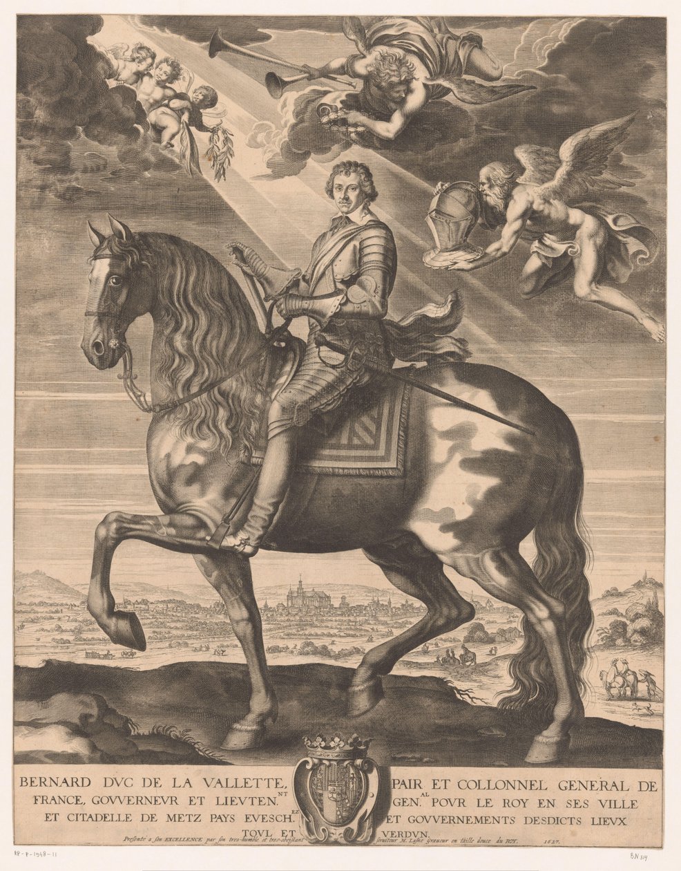 Ridesportrett av Bernard de Foix de la Valette, hertugen av Epernon av Michel Lasne
