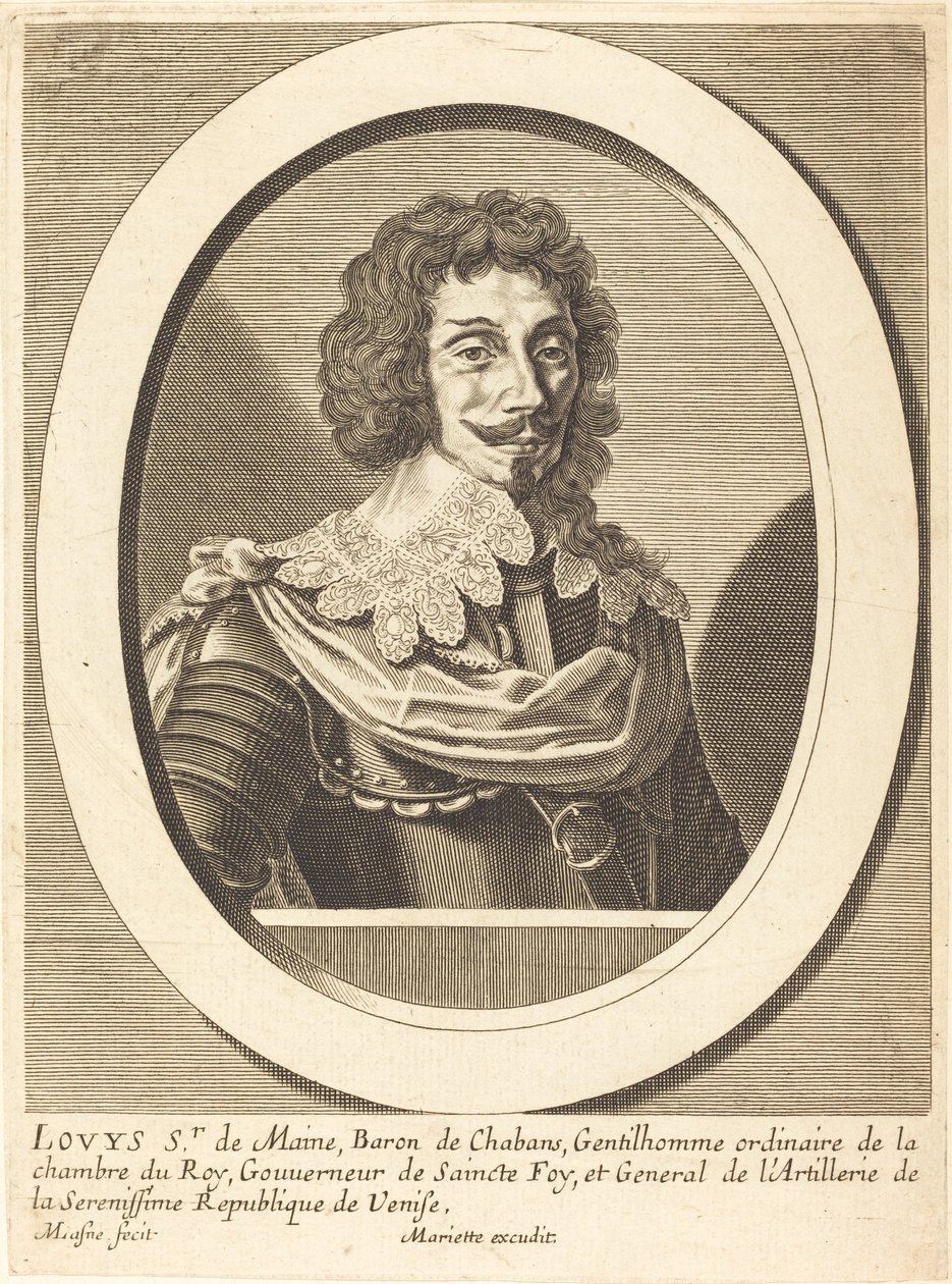 Louis Sieur fra Maine av Michel Lasne after Pierre Jean Mariette