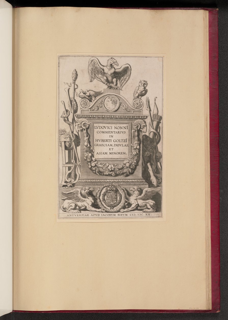 Tittelside for Ludovicus Nonnius, kommentar til Hubert Goltz