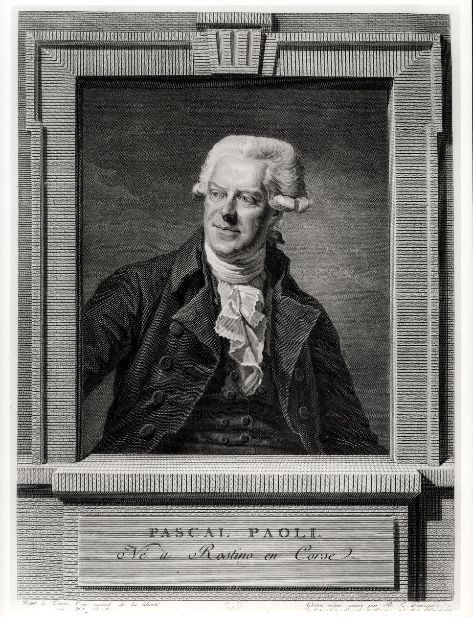 Portrett av Pascal Paoli, gravert av Benoit Louis Henriquez (1732-1806) 1793 av Michel Martin Drolling
